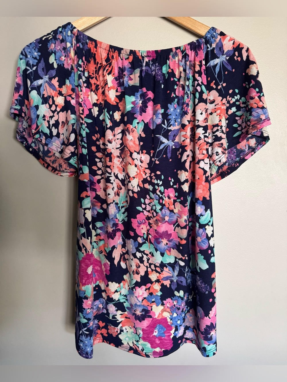 143 Story by Line Up Floral Off Shoulder Knot Front Top Medium Boho - Picture 2 of 6